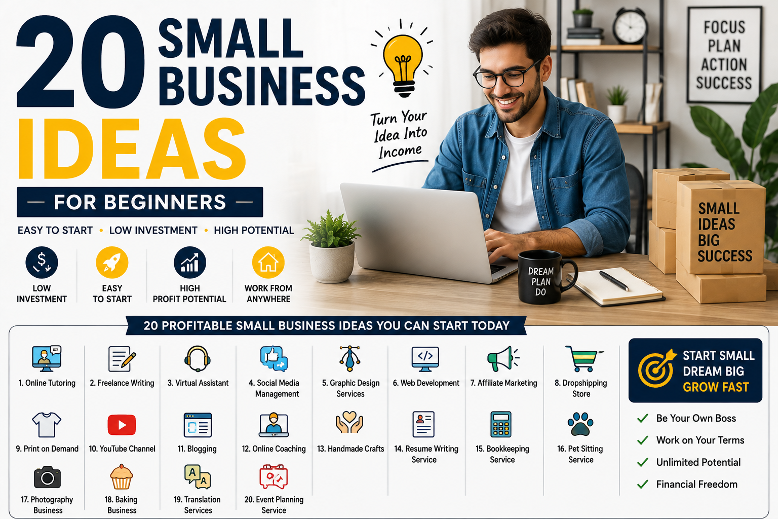 20 Small Business Ideas for Beginners